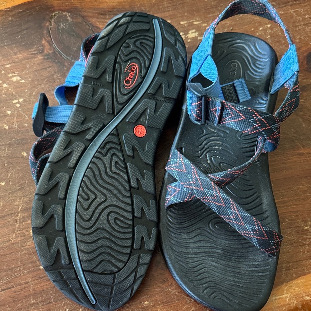 Chaco Black and Blue Women's Sandals - Picture 3 of 3